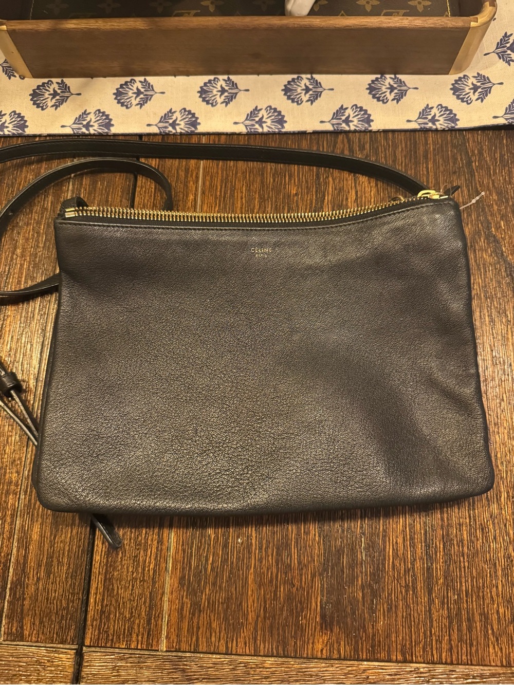Celine, black leather trio